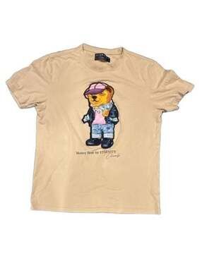 Eternity Money Bear Tee Size XL Beige Graphic T-Shirt